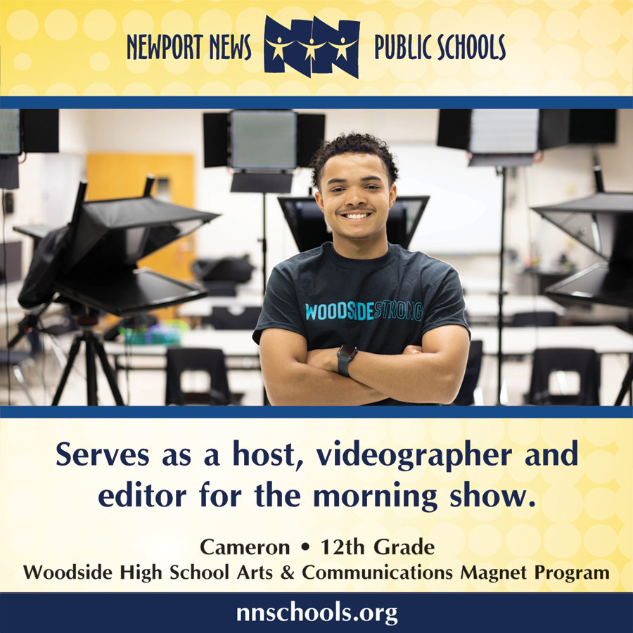 Student Spotlight on Cameron Hibbler, a senior in the Woodside Arts and Communications Magnet Program. Cameron serves as host, videographer, and editor for the Morning Show at Woodside High.